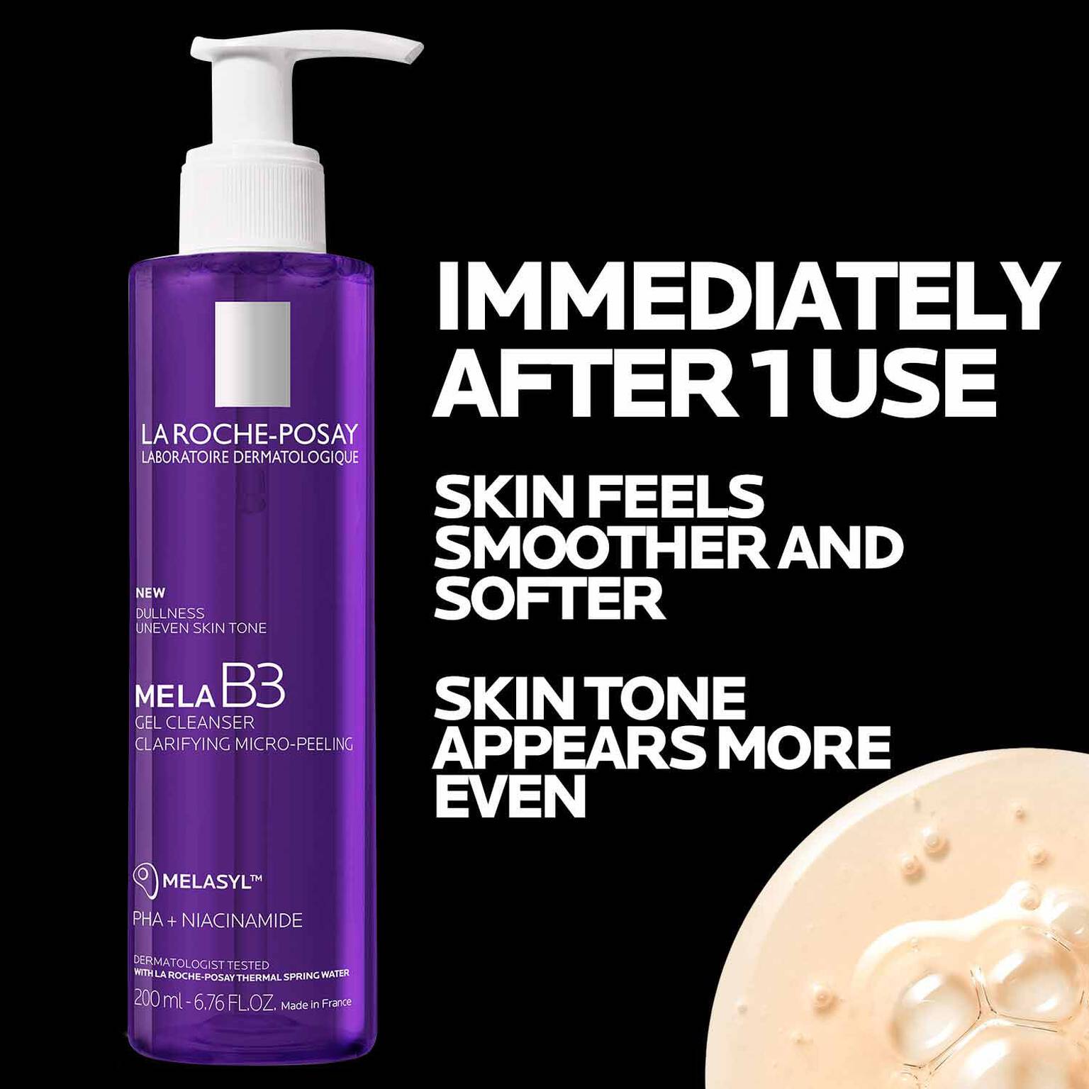 mela-b3-facial-gel-cleanser-with-melasyltm-niacinamide-h2 4_LaRochePosay-Product-MelaB3-MelaB3Cleanser-200ml-03337875890069-Benefits.jpg