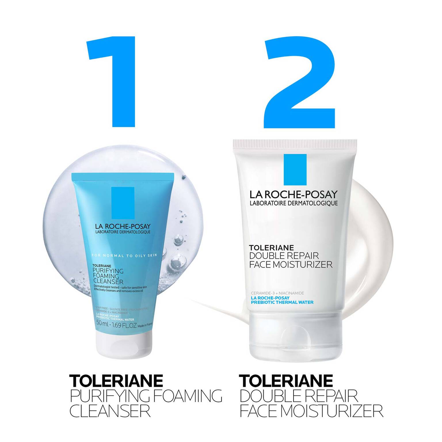 toleriane-purifying-foaming-cleanser-and-toleriane-double-repair-face-moisturizer-travel-set-w9 AmazonSet-TolerianePurifyingCleanser100ml-TolerianeDRM_routine.jpg