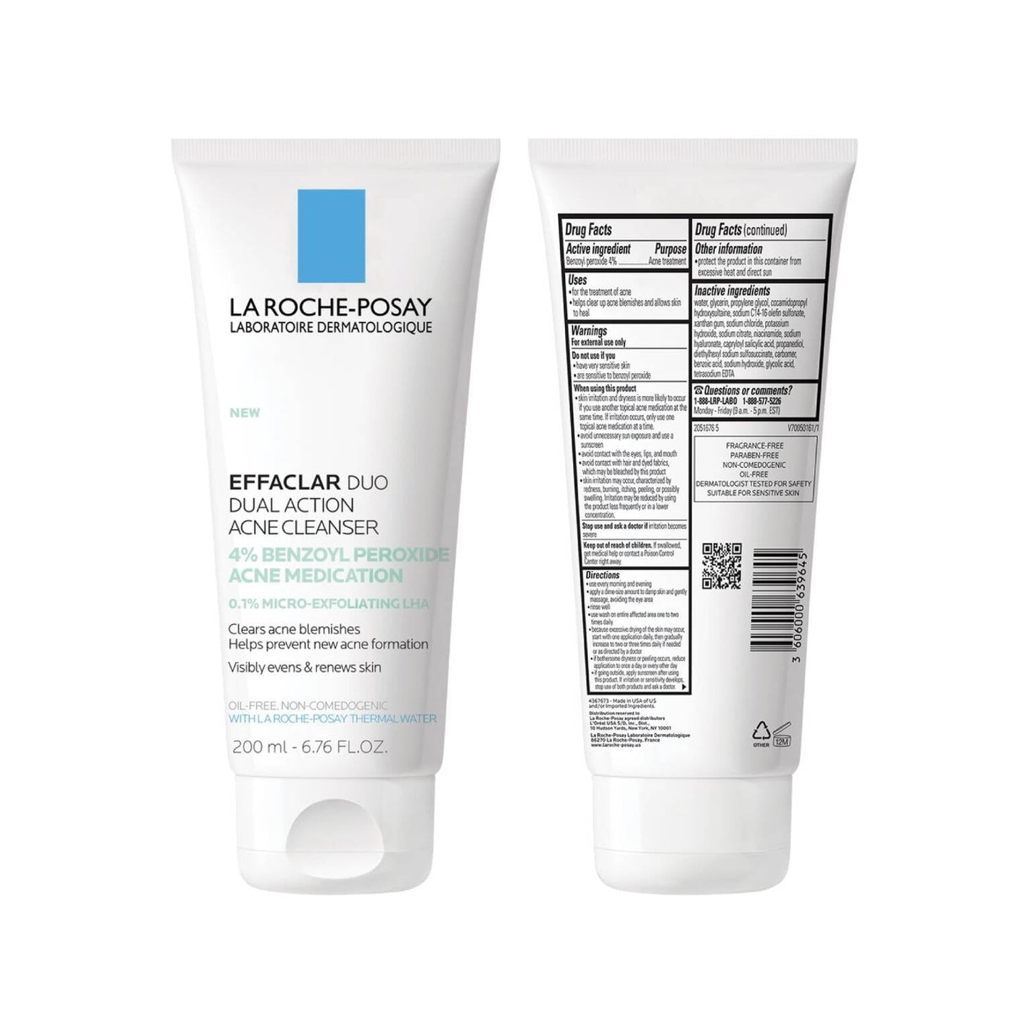 effaclar-dual-action-acne-face-wash-with-4-benzoyl-peroxide-z3 LaRochePosay-Product-Skincare-Effaclar-Duo-Dual-Cleanser-200ml-3606000639645-ATF-PIM-packshot-texture.jpg